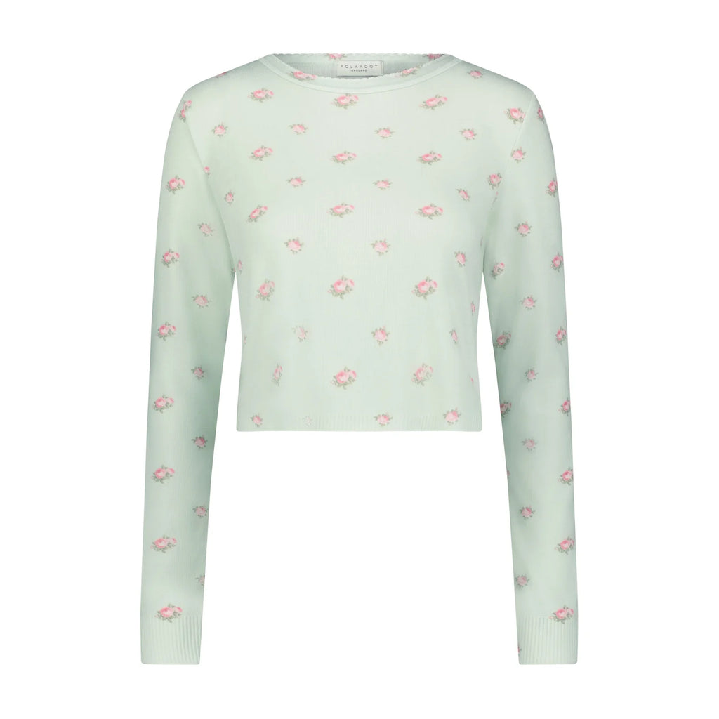 Green Vintage Rose Nell Crop Slouchy