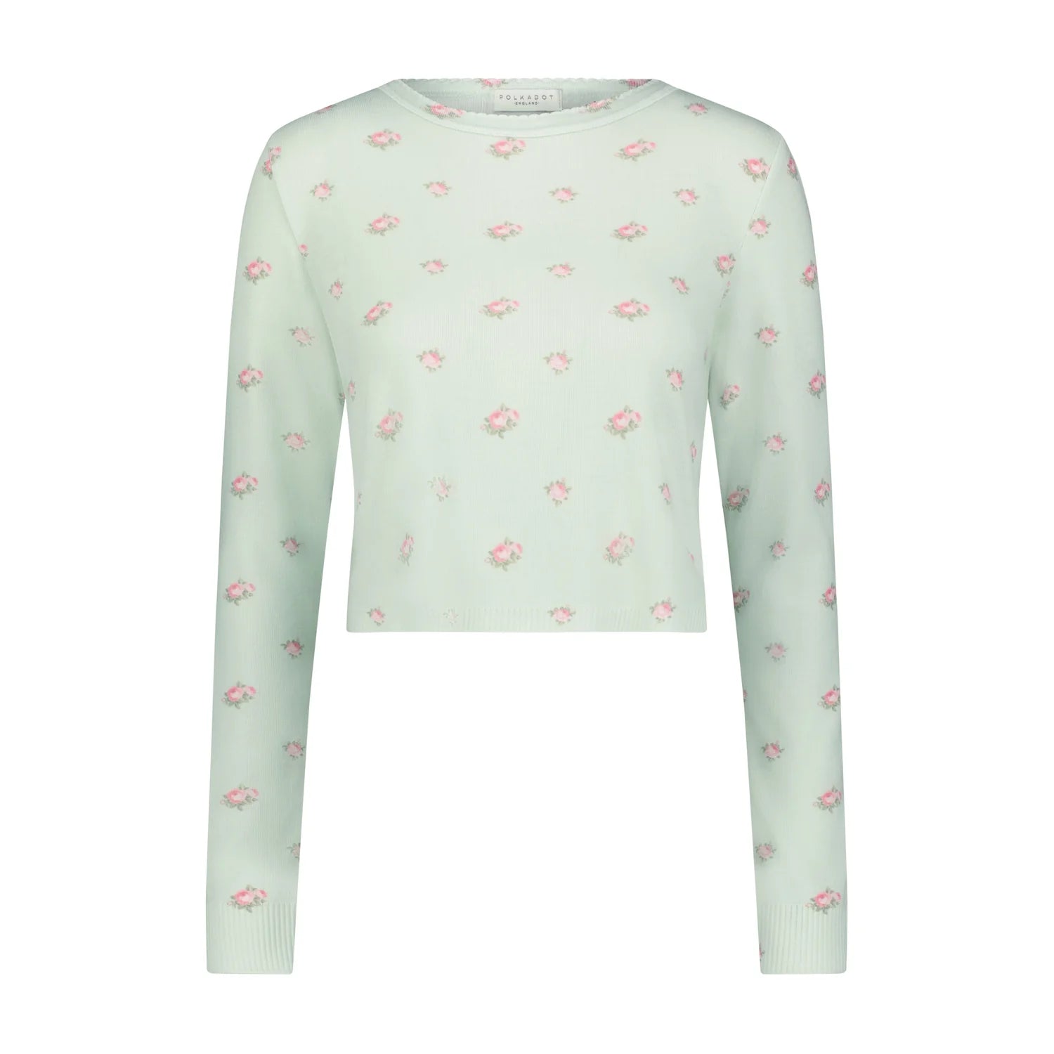 Green Vintage Rose Nell Crop Slouchy