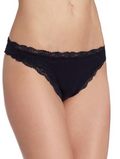 Organic Cotton Thong With Lace