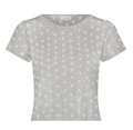Heather Grey Hearts Pointelle Baby Crop Tee