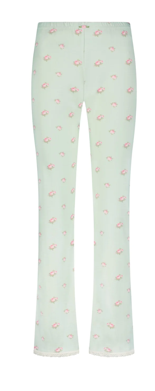 Green Vintage Rose Long Pant Hi Rise